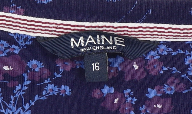 Maine New England Women's Purple Floral Blouse Size 16