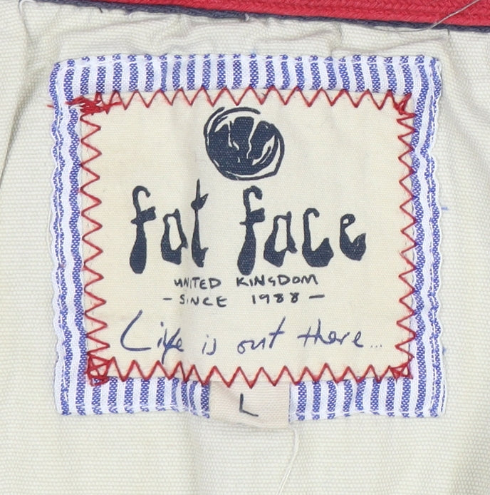 Fat Face Men's Grey Striped 1/4 Zip Sweatshirt L