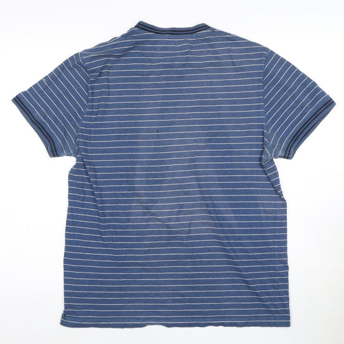 Penguin Men's Blue Striped T-Shirt L