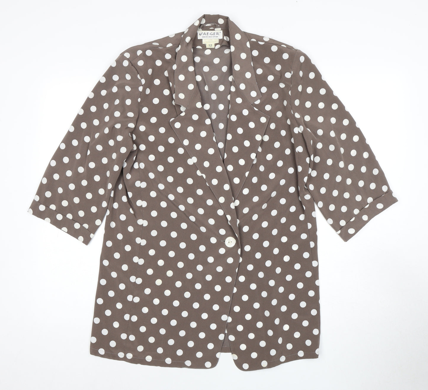 Jaeger Women's Brown Polka Dot Blazer Size 12