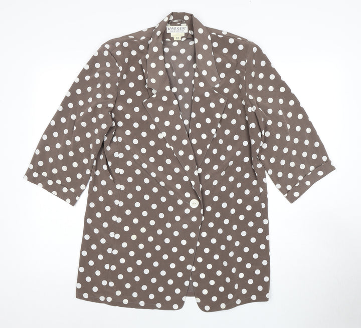 Jaeger Women's Brown Polka Dot Blazer Size 12