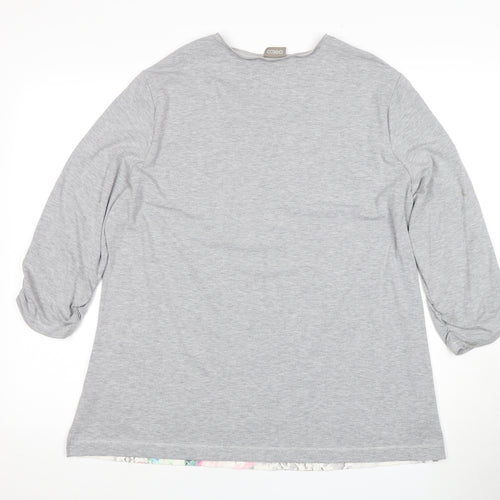 Gelco Women's Grey Floral T-Shirt Size 20