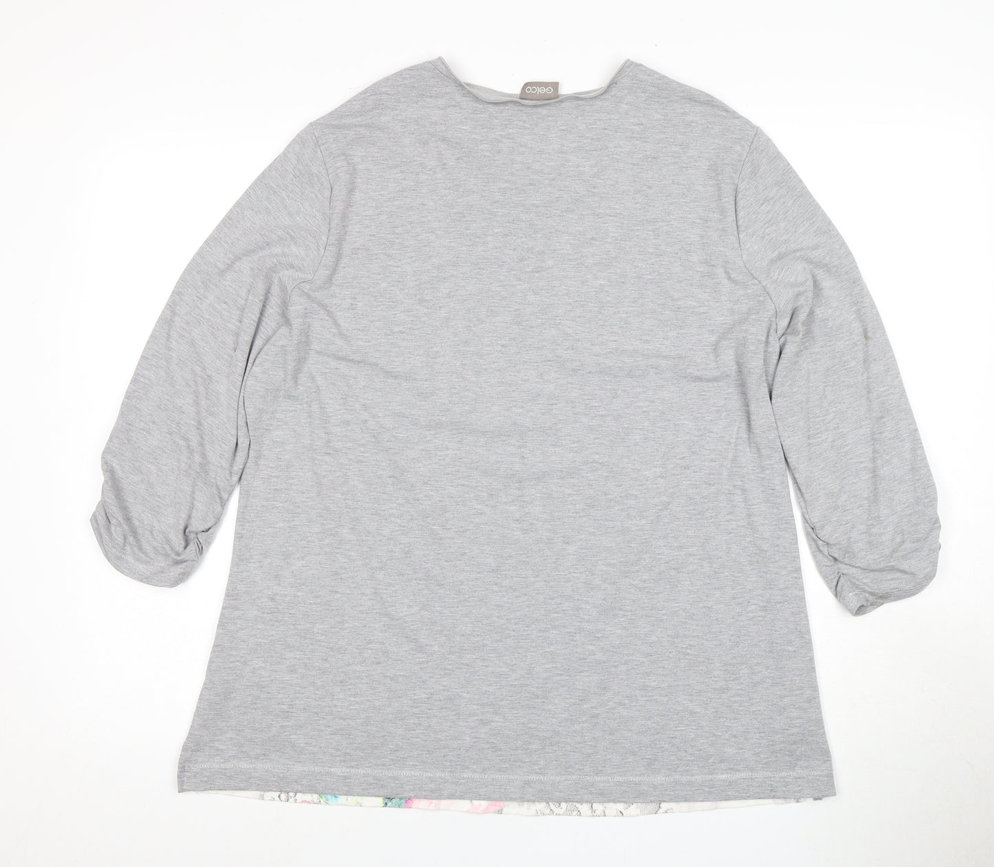 Gelco Women's Grey Floral T-Shirt Size 20