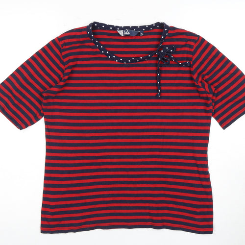 Isle Women's Multicoloured Striped Bow Top, Size 14