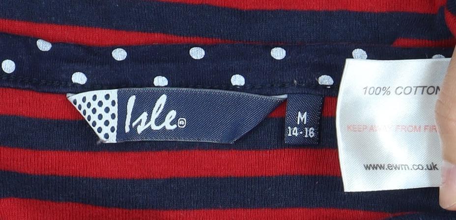 Isle Women's Multicoloured Striped Bow Top, Size 14