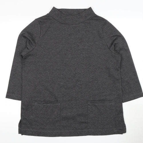 Rachel Zoe Women's Grey Herringbone Mock Neck Top