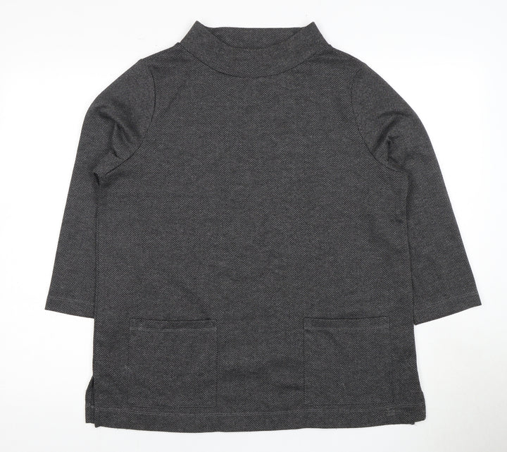 Rachel Zoe Women's Grey Herringbone Mock Neck Top