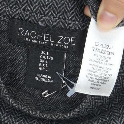 Rachel Zoe Women's Grey Herringbone Mock Neck Top
