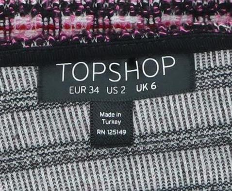 Topshop Women's Pink Check Pinafore Dress Size 6