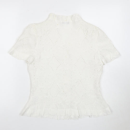 Roman Women's White V-Neck Blouse L