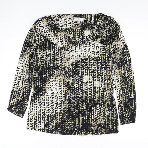Womens Multicoloured Animal Print Top M Long Sleeve