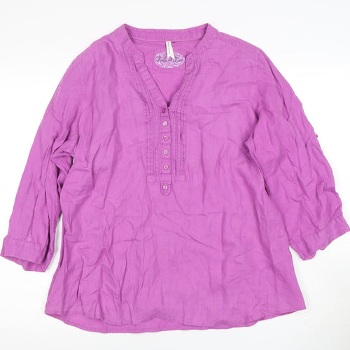 Marks and Spencer Women's Purple 3/4 Sleeve Blouse