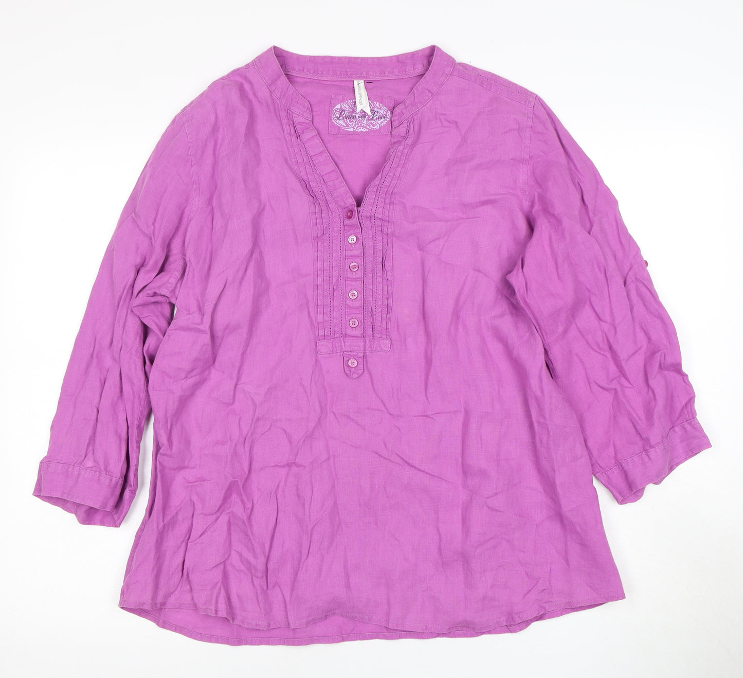 Marks and Spencer Women's Purple 3/4 Sleeve Blouse
