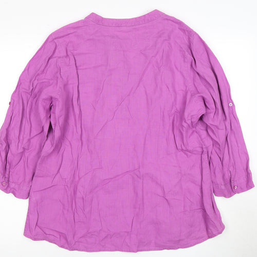 Marks and Spencer Women's Purple 3/4 Sleeve Blouse
