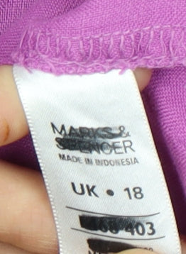 Marks and Spencer Women's Purple 3/4 Sleeve Blouse