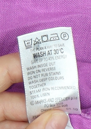 Marks and Spencer Women's Purple 3/4 Sleeve Blouse