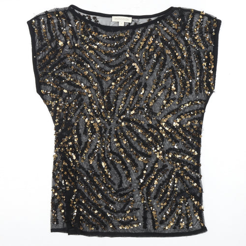 Monsoon Women’s Black Sequin Blouse, Size S, Party Wear