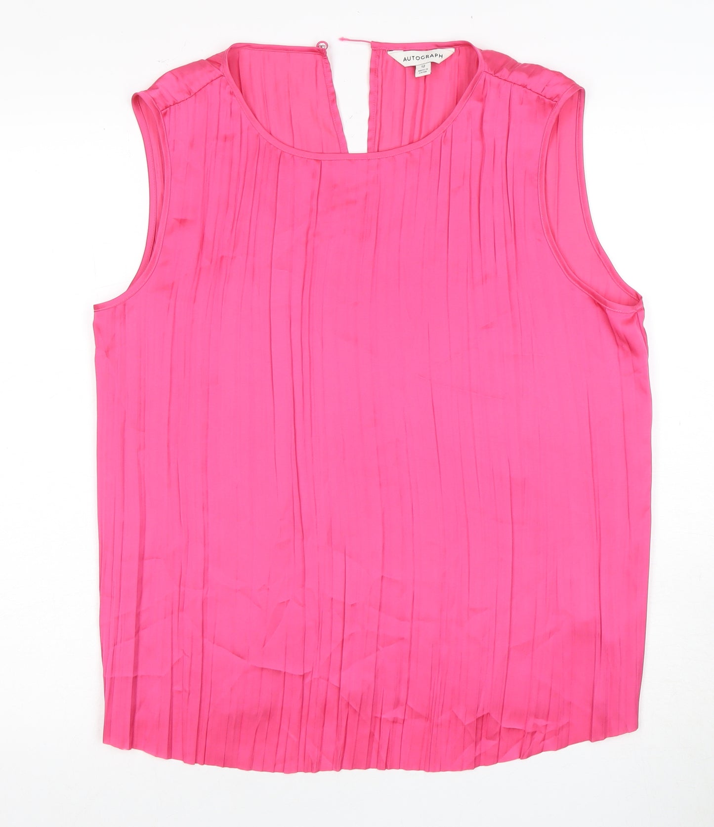 Marks and Spencer Women Pink Sleeveless Blouse, Size 12