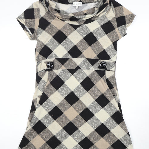 Apricot Women's Multicoloured Argyle Short Sleeve Dress