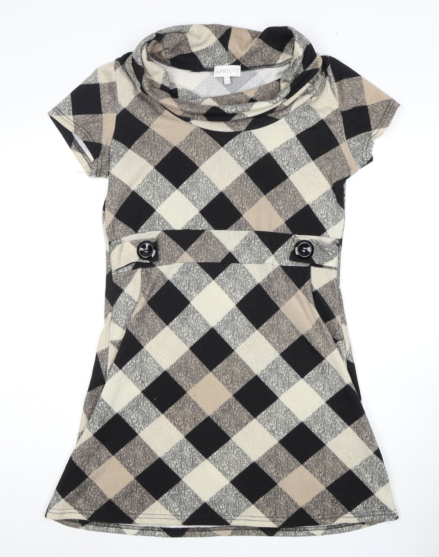 Apricot Women's Multicoloured Argyle Short Sleeve Dress