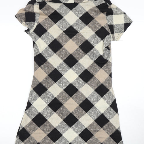 Apricot Women's Multicoloured Argyle Short Sleeve Dress