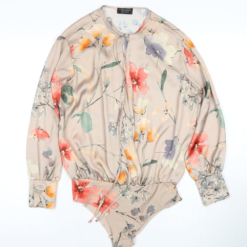 Zara Women's Multicoloured Floral Bodysuit Size 6