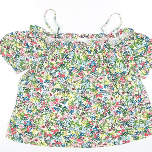H&M Women's Floral Multicoloured Off Shoulder Blouse Size 12