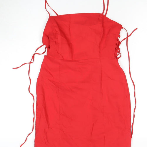 Zara Women's Red Sleeveless Dress Size 12