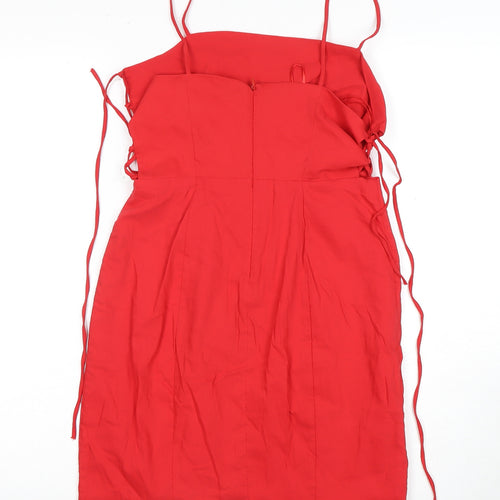 Zara Women's Red Sleeveless Dress Size 12