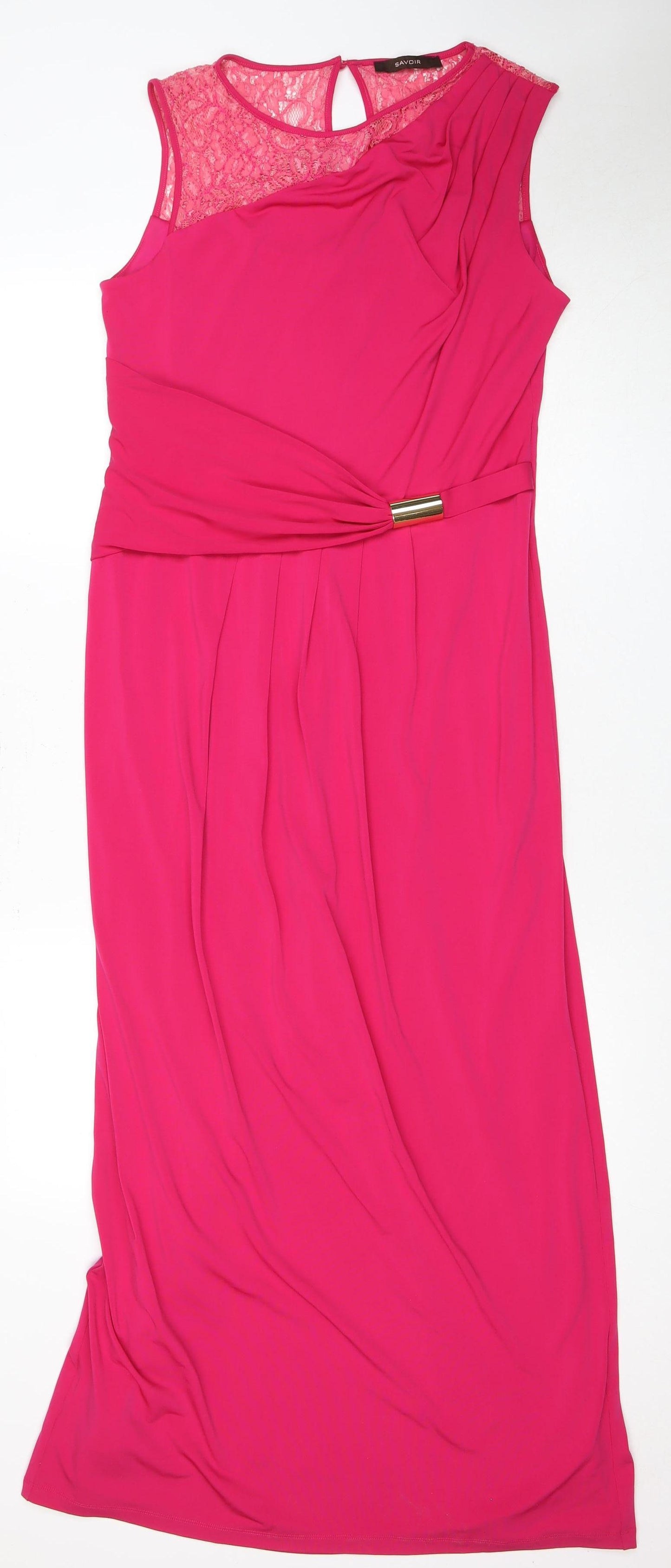 Savoir Women's Pink Sleeveless Ruched Dress