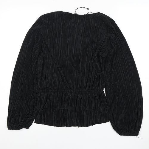 Zara Women's Black Wrap Blouse Long Sleeve XS