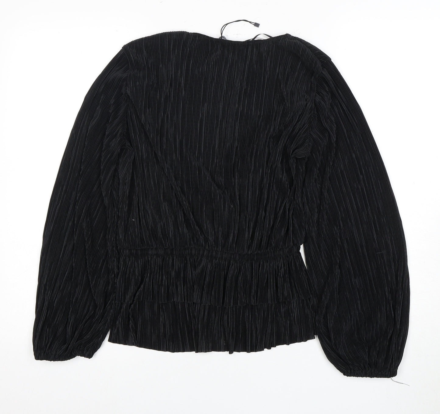 Zara Women's Black Wrap Blouse Long Sleeve XS