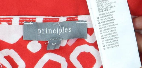 Principles Red Geometric Long Sleeve Women's Blouse