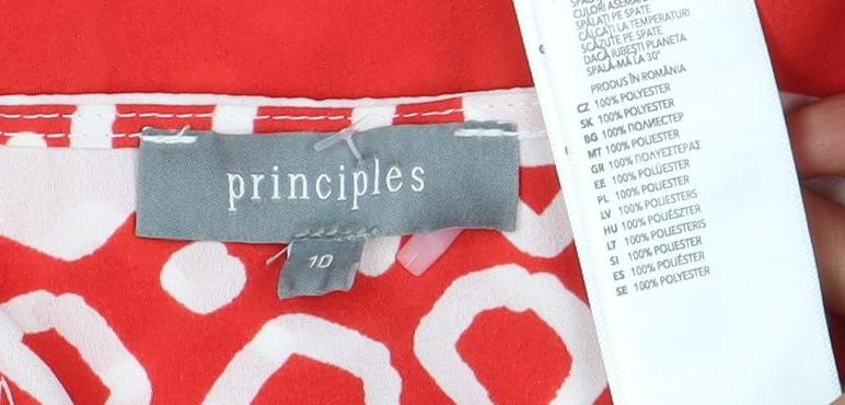 Principles Red Geometric Long Sleeve Women's Blouse