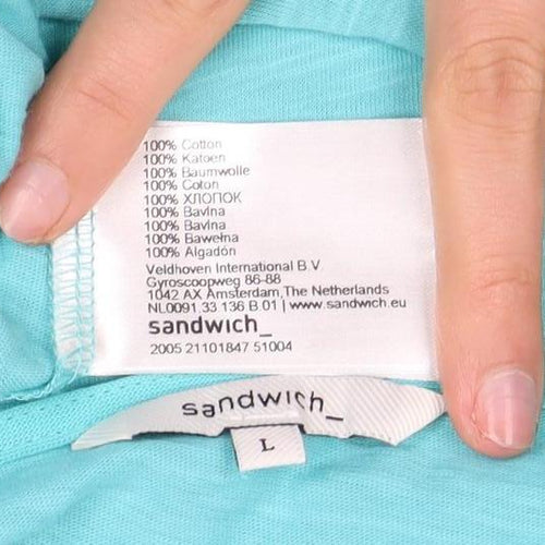 Sandwich Women's Blue V-Neck T-Shirt - Size L