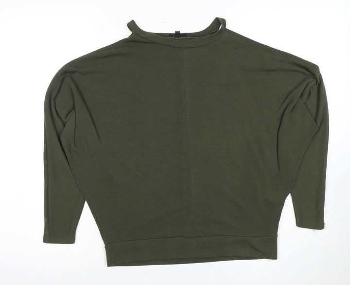 River Island Women's Green Mock Neck Top Size 8