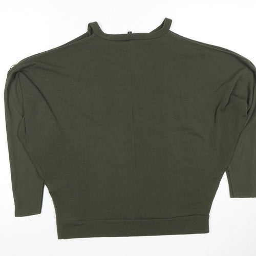 River Island Women's Green Mock Neck Top Size 8