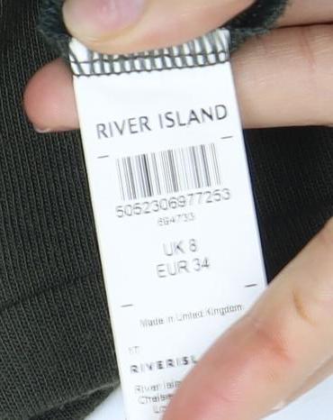 River Island Women's Green Mock Neck Top Size 8