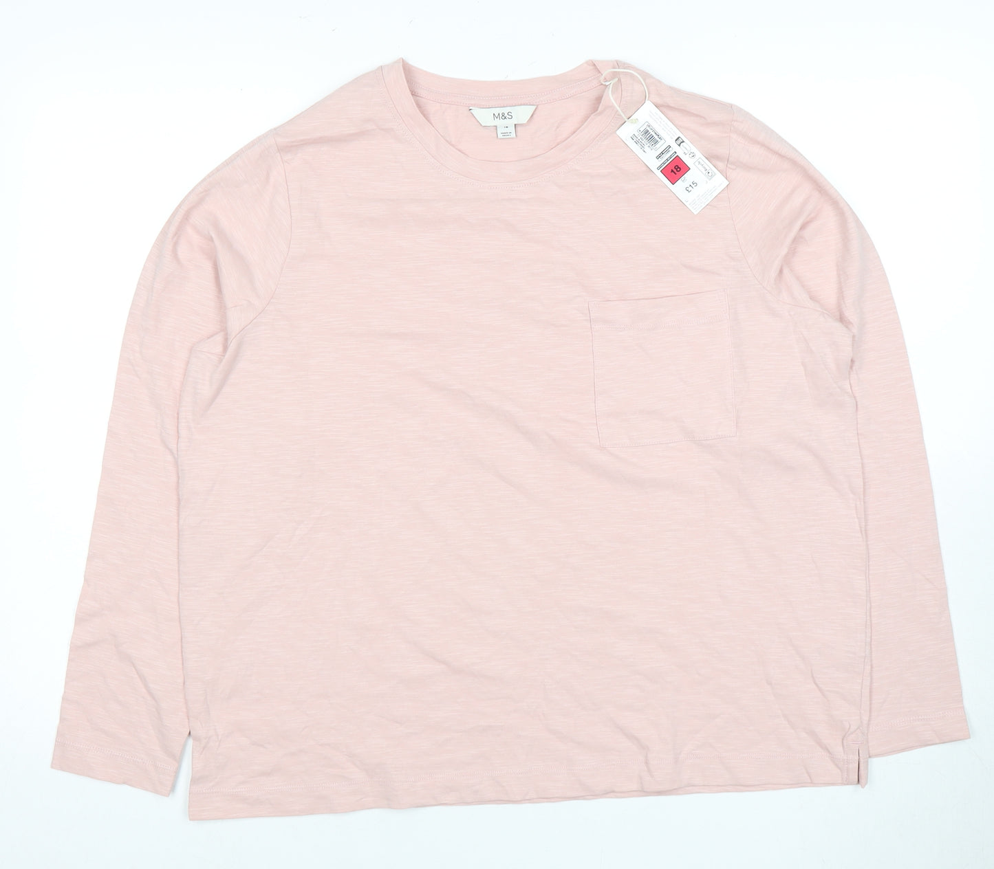 Marks and Spencer Women's Pink Long Sleeve T-Shirt