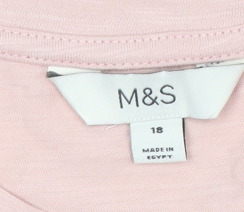 Marks and Spencer Women's Pink Long Sleeve T-Shirt