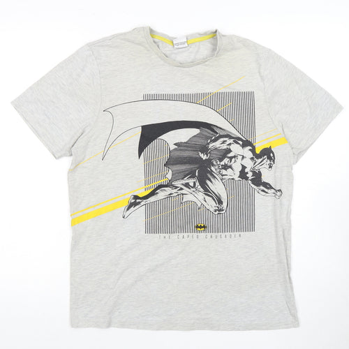 Batman Graphic Men's Grey T-Shirt, Size M