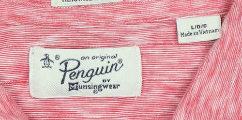 Penguin Men's Pink Polo Shirt - Size L