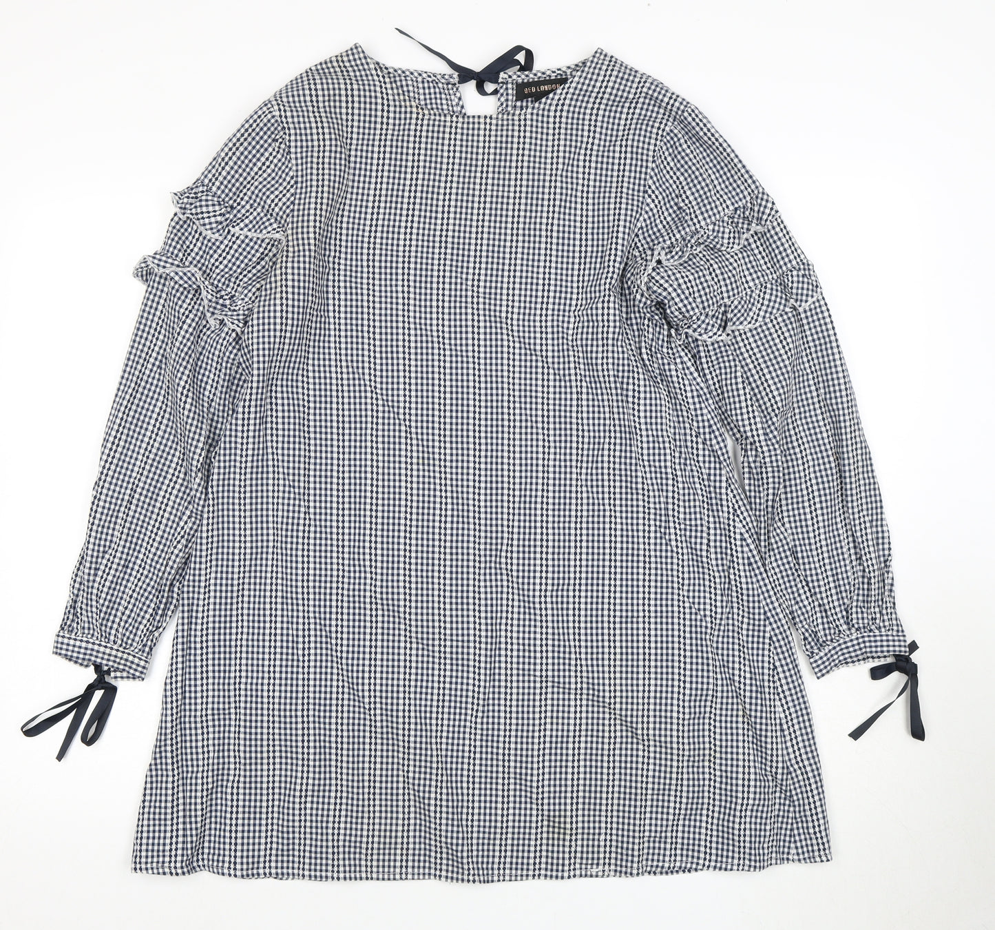 QED London Women's Blue Check Dress Size 10