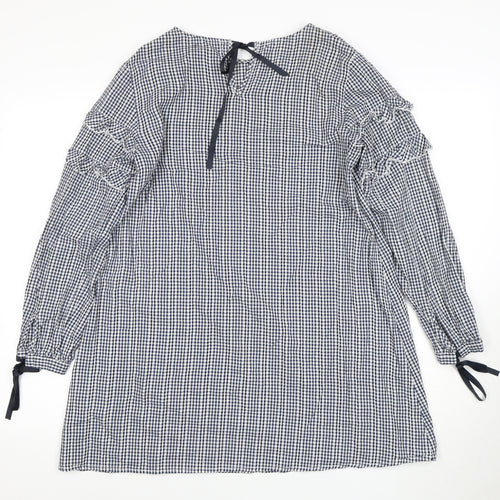 QED London Women's Blue Check Dress Size 10