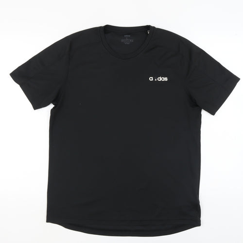 Adidas Men's Black Crew Neck T-Shirt, Size L