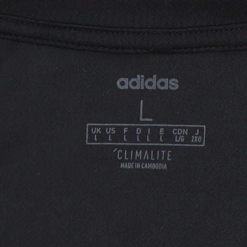 Adidas Men's Black Crew Neck T-Shirt, Size L