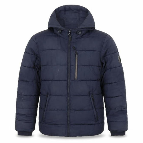 JOG ON Men's Blue Puffer Jacket M Hooded Casual Wear