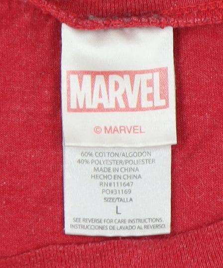 Marvel Men's Red Deadpool Comic T-Shirt L