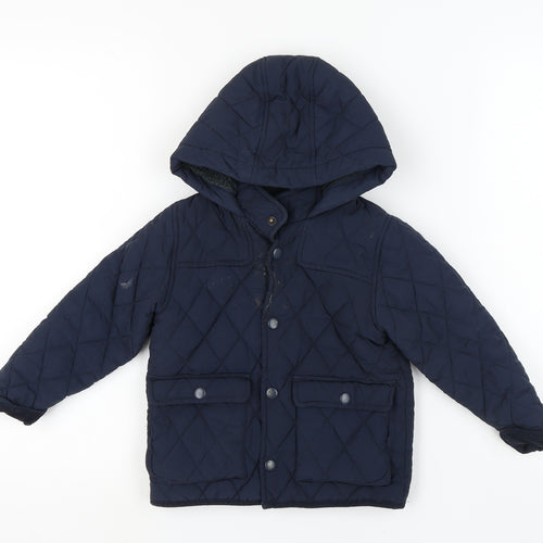 Next Boys Blue Quilted Hooded Jacket 2-3 Years