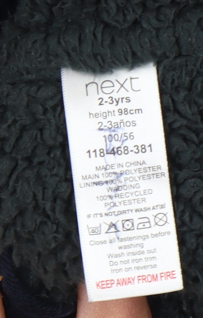 Next Boys Blue Quilted Hooded Jacket 2-3 Years